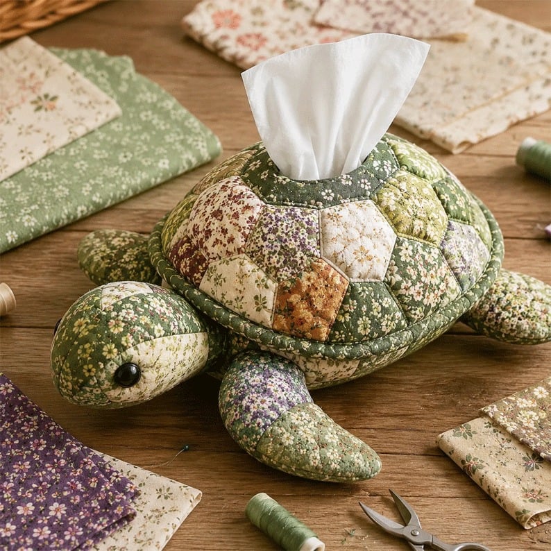 🎁DIY Gift🧵 Quilted sea Animal Tissue Box DIY Kit