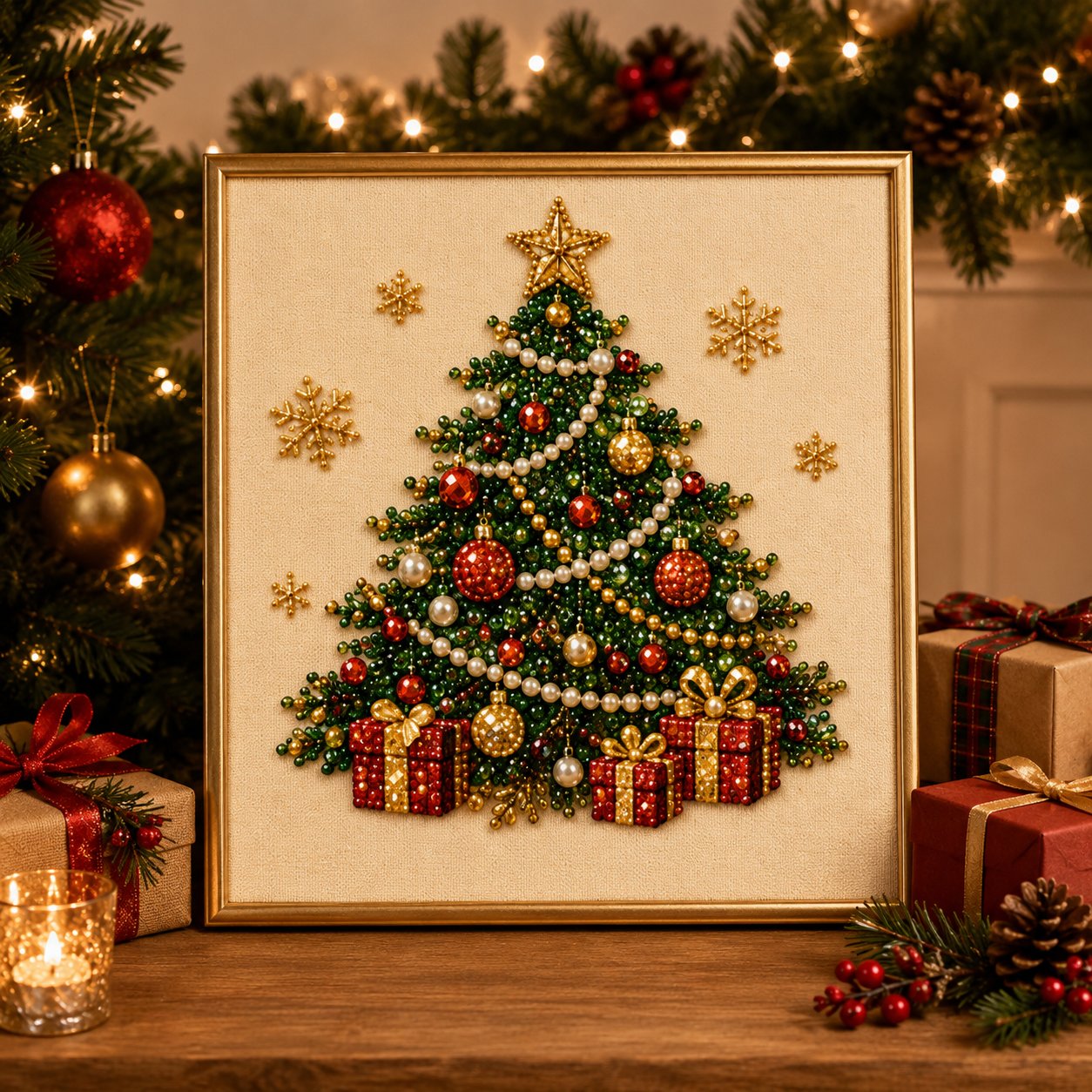 🧘Relaxing & Beginner-Friendly🎨💎DIY Christmas Pearl Diamond Painting Art Kit