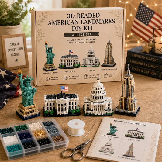 🌍 3D Beaded World Landmarks DIY Kit