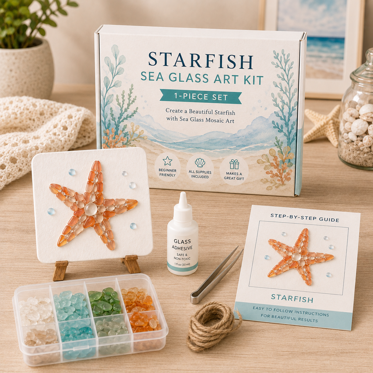 🌸🙏💖Sea Glass Art Kit – Create Stunning Mosaic Masterpieces at Home 🐢
