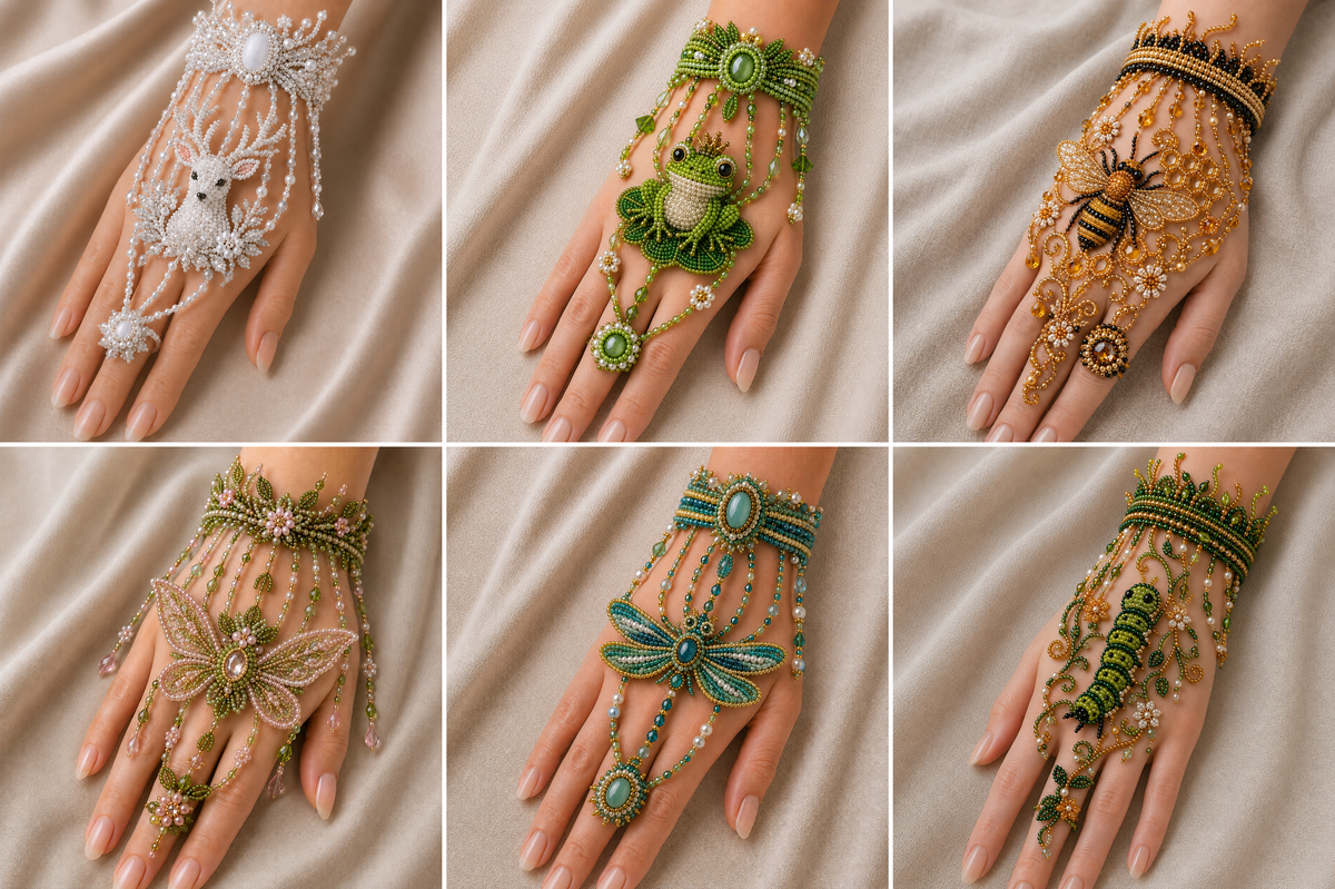 Enchanted Forest: Guardians & Shadows – DIY Beaded Hand Bracelet
