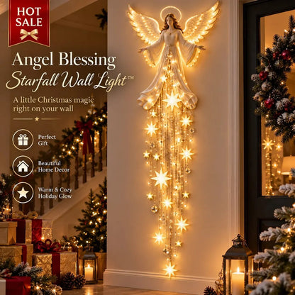 ✨ Angel Blessing Starfall Wall LightTM – Heavenly Christmas Wall Decor