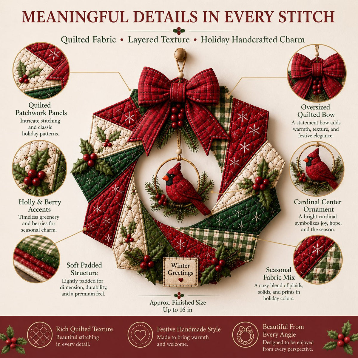🎄Christmas Fabric Wreath DIY Kit – A Keepsake You’ll Hang with Pride Year After Year