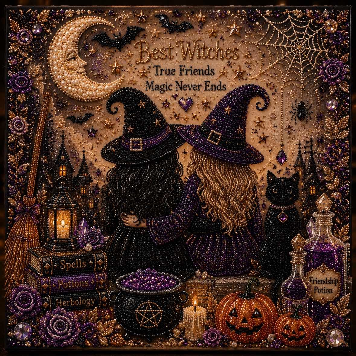 🧘Relaxing & Beginner-Friendly👻Cute Ghosts Pumpkins 3D Pearl Mosaic Art Kit