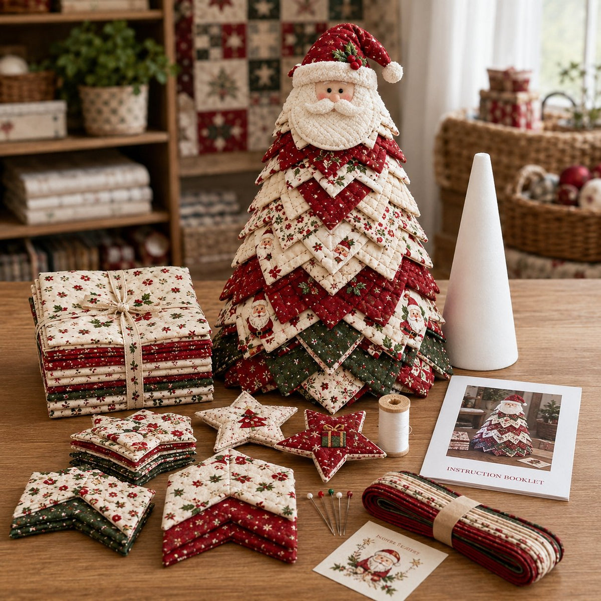 🎄🎅DIY Quilted Santa Christmas Tree Kit🎁
