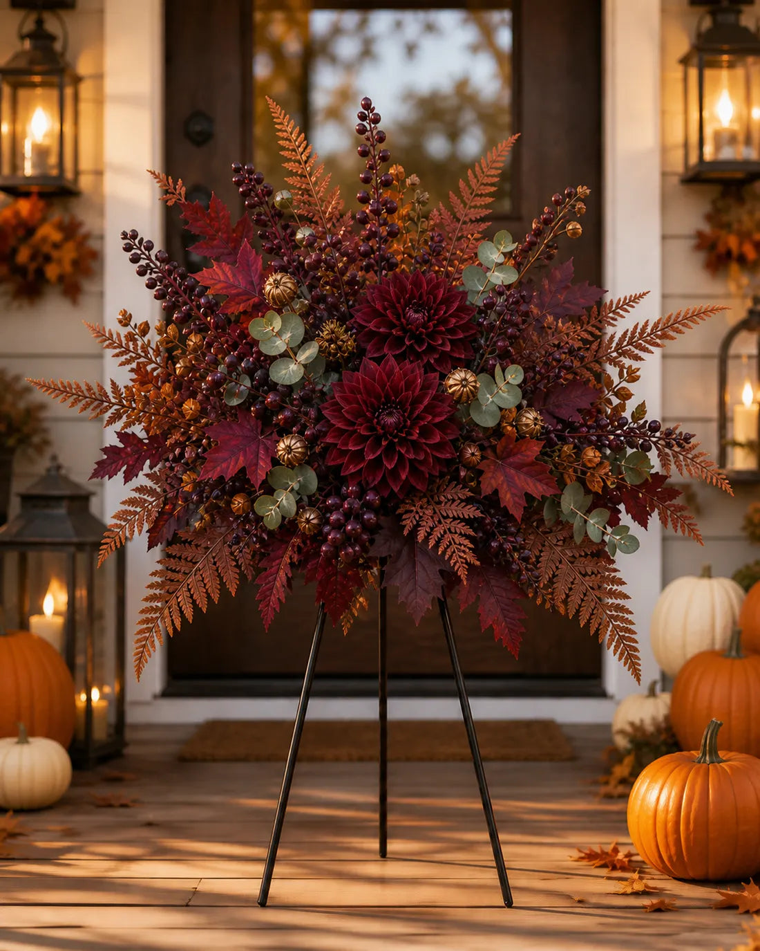 🍂Autumn Harvest Floral Garden Stake Arrangement