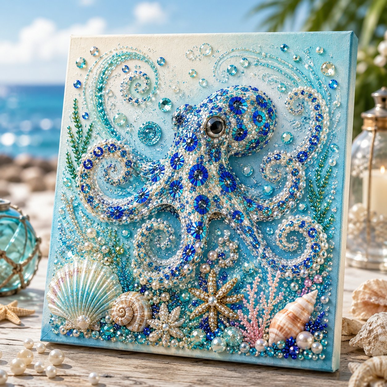 🌊✨ Ocean Theme Pearl Art DIY Kit – Relaxing DIY Craft to Create Stunning Coastal Artwork (📦Buy 2 Free Shipping)