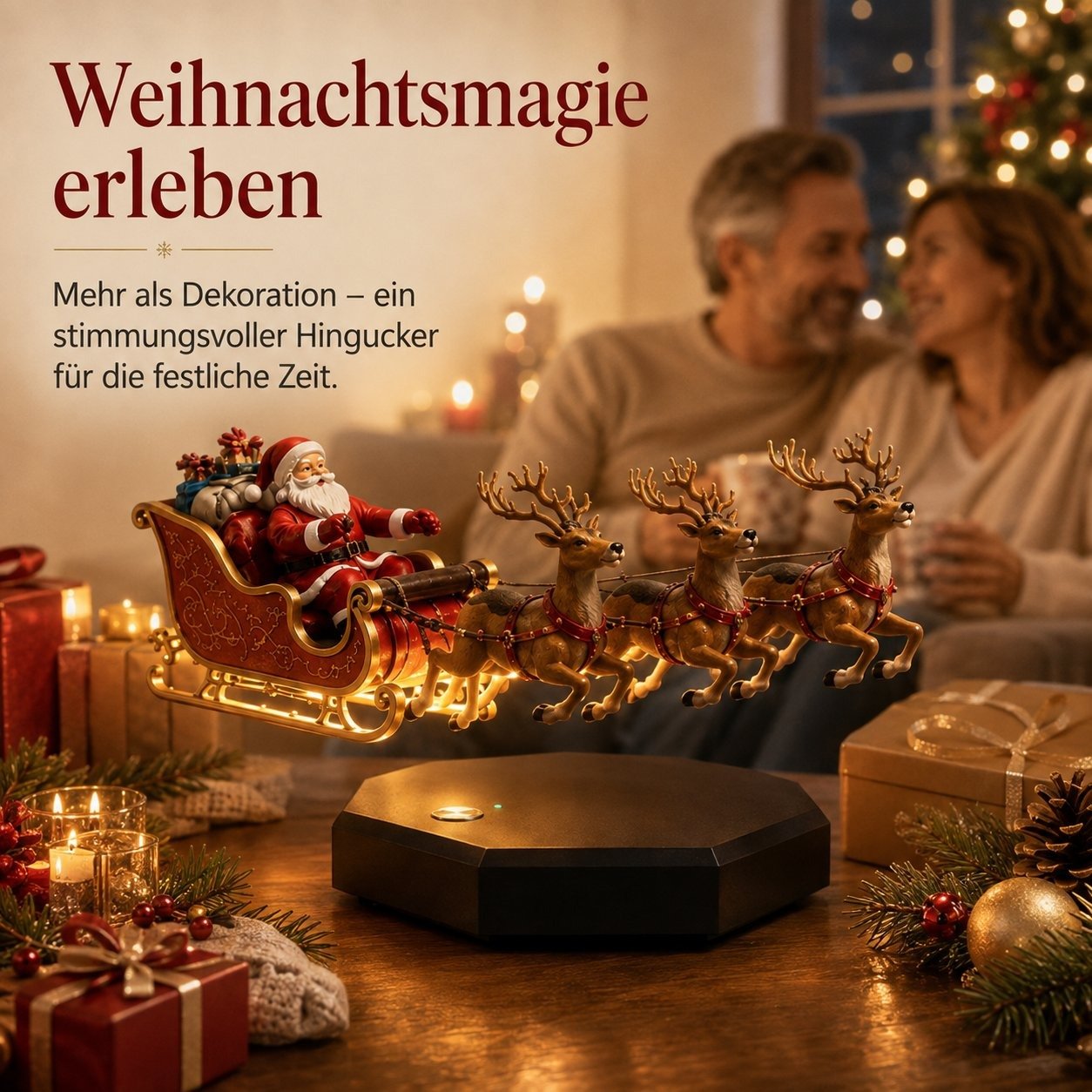 🎅 Santa’s Flying Sleigh — Magnetic Levitation Christmas Display ✨