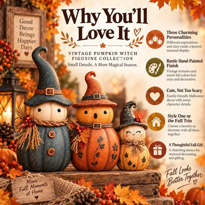 Vintage Pumpkin Witch Figurine Collection