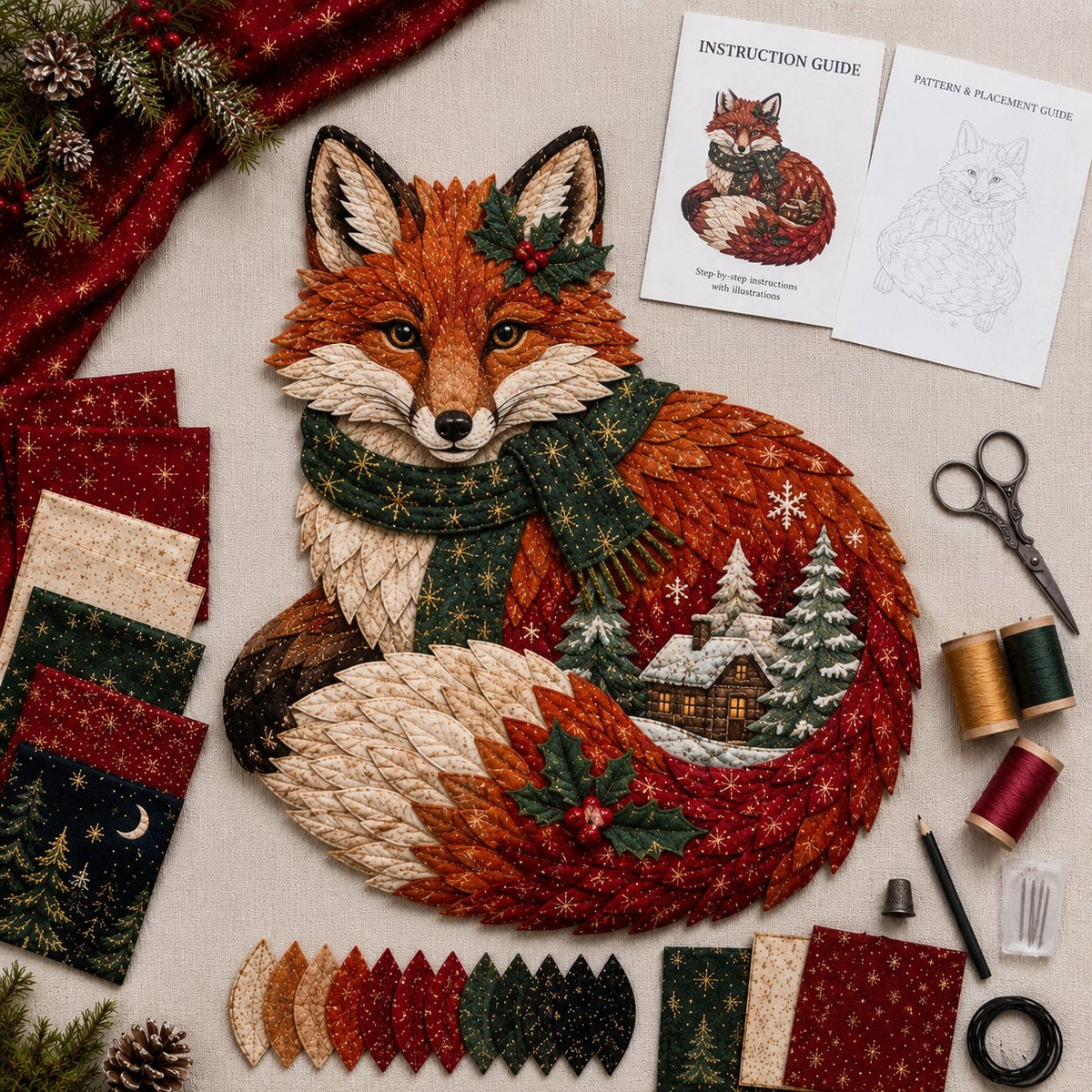 🎄🎅Christmas Woodland Wildlife DIY Patchwork Kit