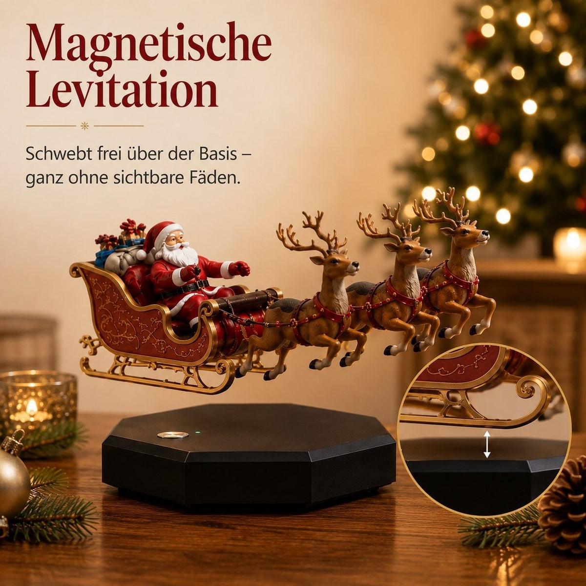 🎅 Santa’s Flying Sleigh — Magnetic Levitation Christmas Display ✨
