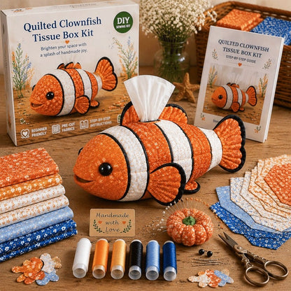 🎁DIY Gift🧵 Quilted sea Animal Tissue Box DIY Kit