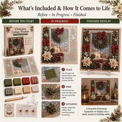 🎄DIY 3D Fabric Poke Art Christmas Keepsake Kit