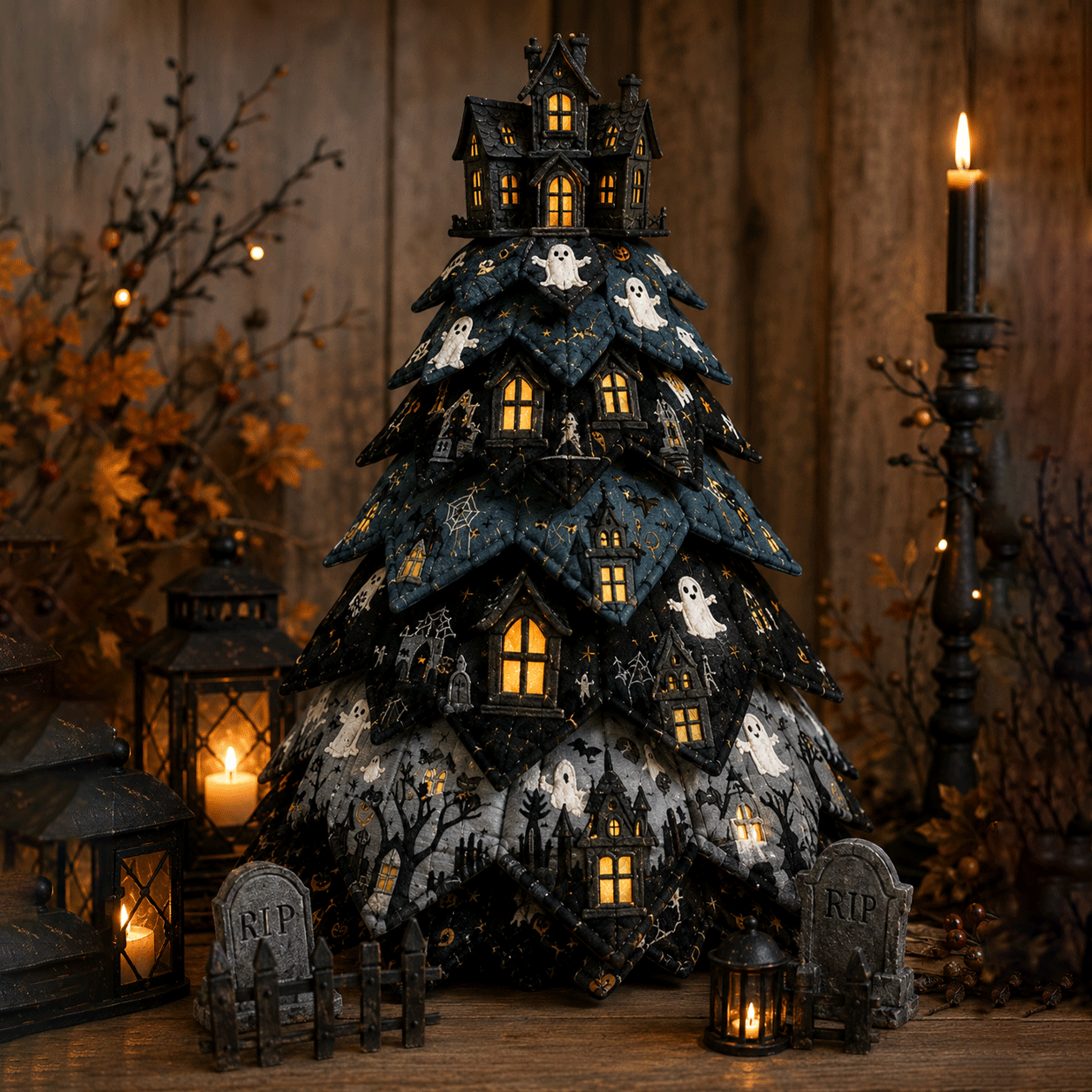 🎃🧵DIY Halloween Quilted Fabric Tree Kit