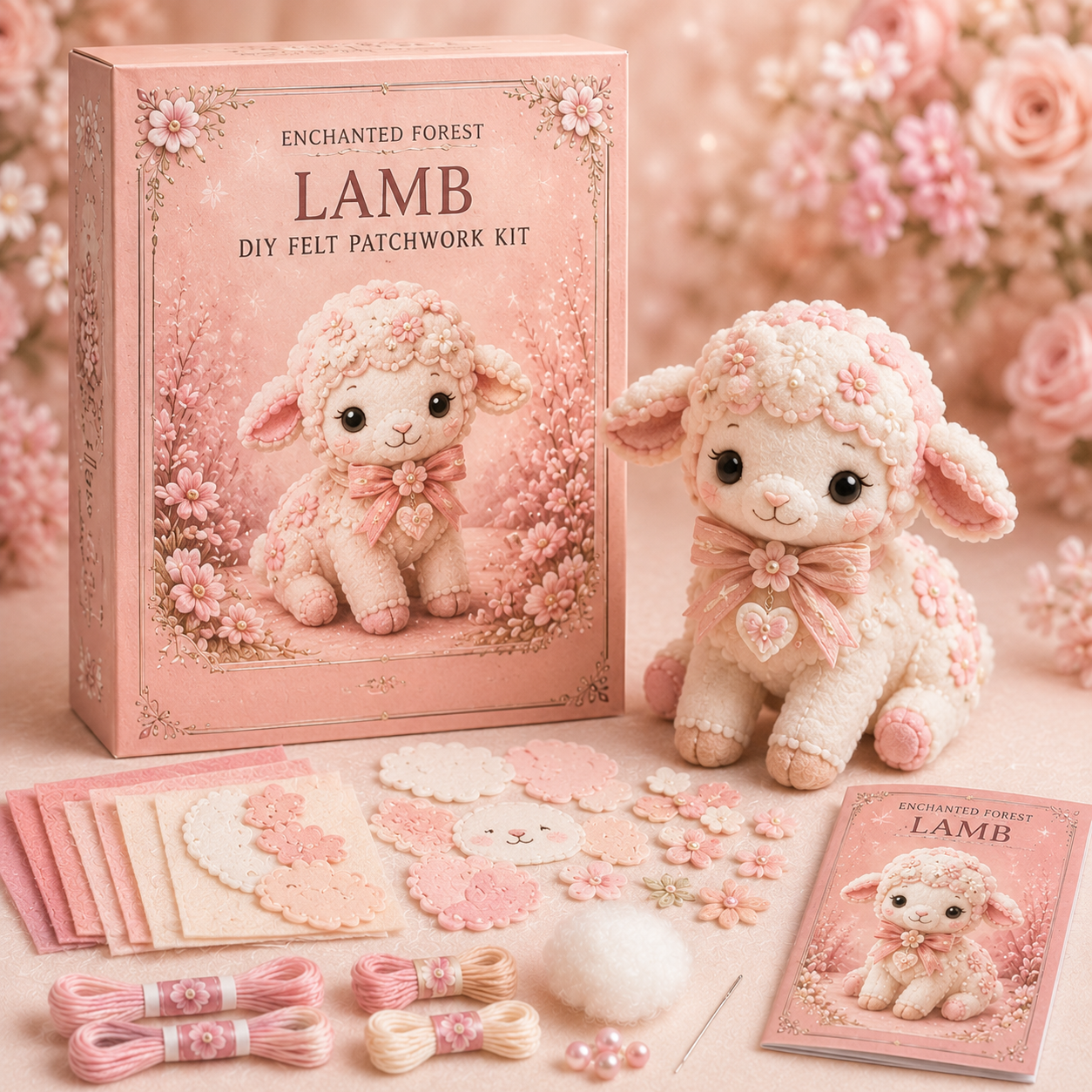 💗Pink Woodland Friends DIY Felt Sewing Kit – Make Your Own Cute Animal