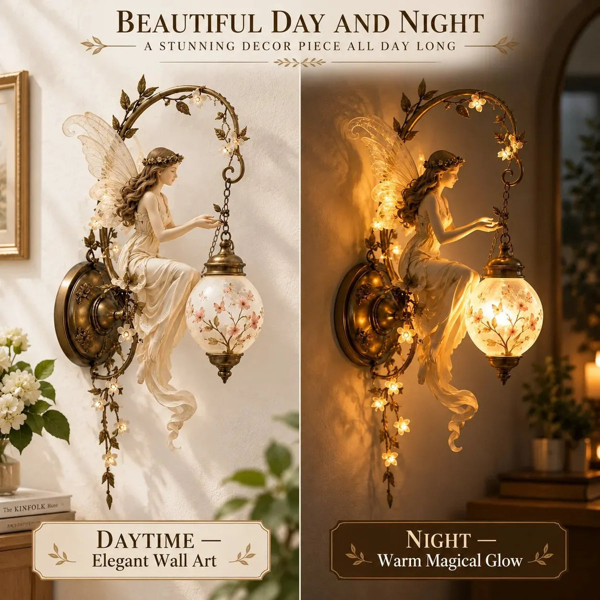 Enchanted Fairy Blossom Lantern Wall Light