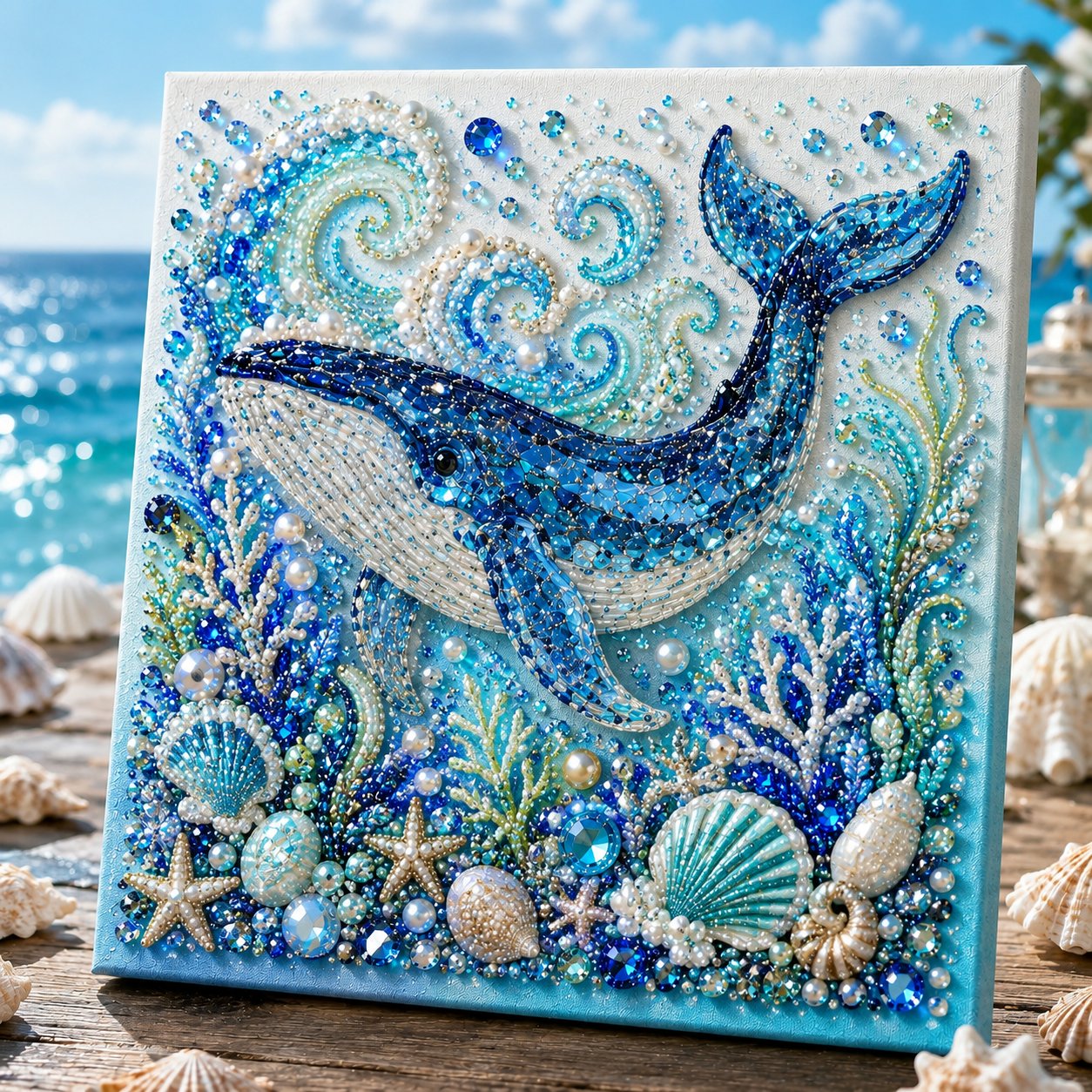 🌊✨ Ocean Theme Pearl Art DIY Kit – Relaxing DIY Craft to Create Stunning Coastal Artwork (📦Buy 2 Free Shipping)