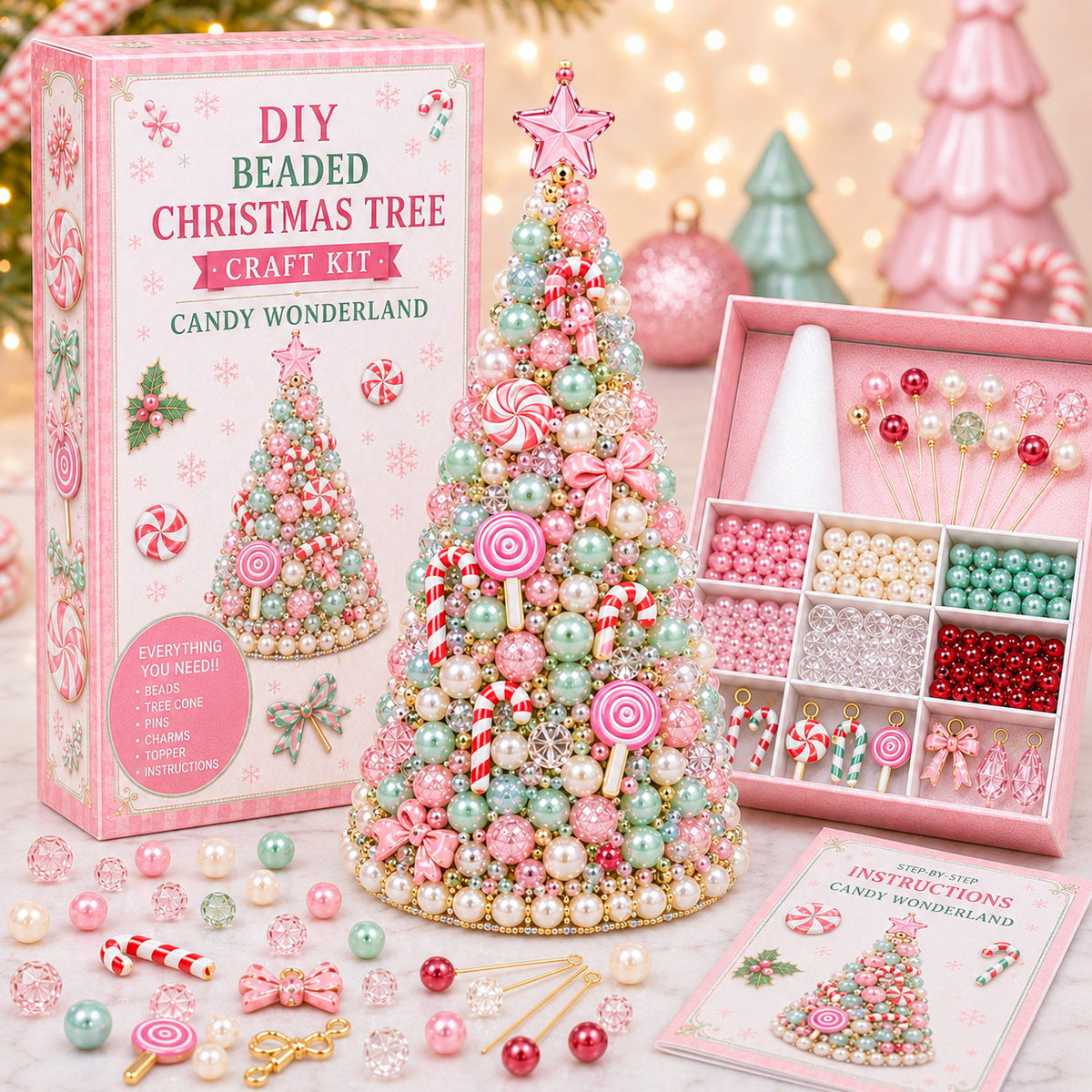 🎁🎄DIY Beaded Christmas Tree Craft Kit