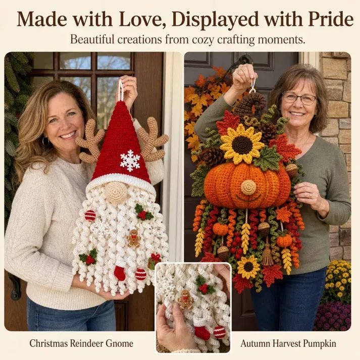🧶DIY Seasonal 3D Crochet Door Hanger Kit Collection