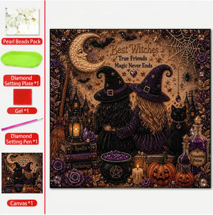 🧘Relaxing & Beginner-Friendly👻Cute Ghosts Pumpkins 3D Pearl Mosaic Art Kit