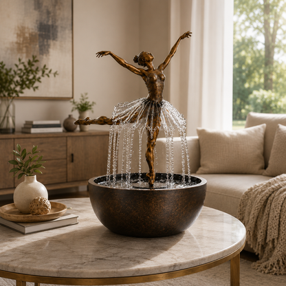 🎁💃Elegant Ballerina Tabletop Water Fountain for Home & Office Decor💧