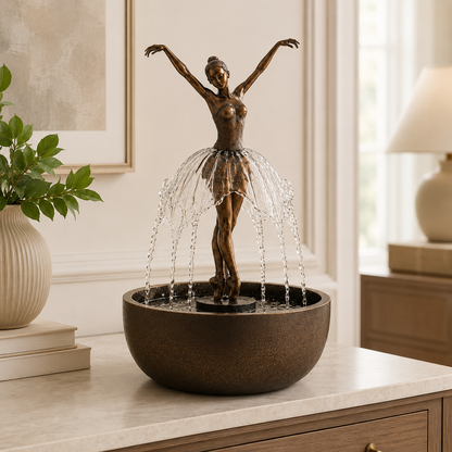 🎁💃Elegant Ballerina Tabletop Water Fountain for Home & Office Decor💧