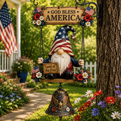 🐞 Rustic Garden Gnome Bell Outdoor Decoration 🌼