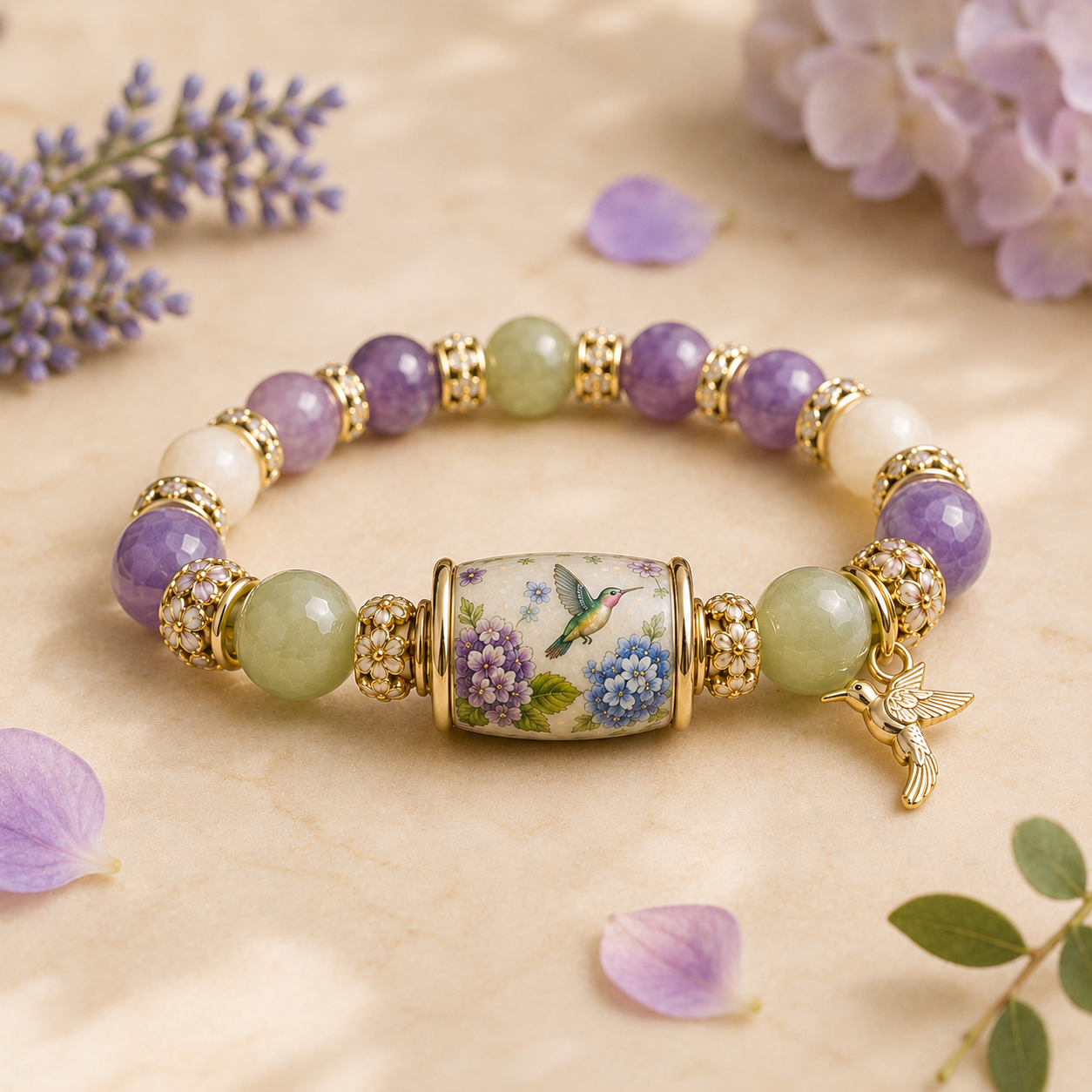 💜Hummingbird Garden Faith Bracelet 🌸