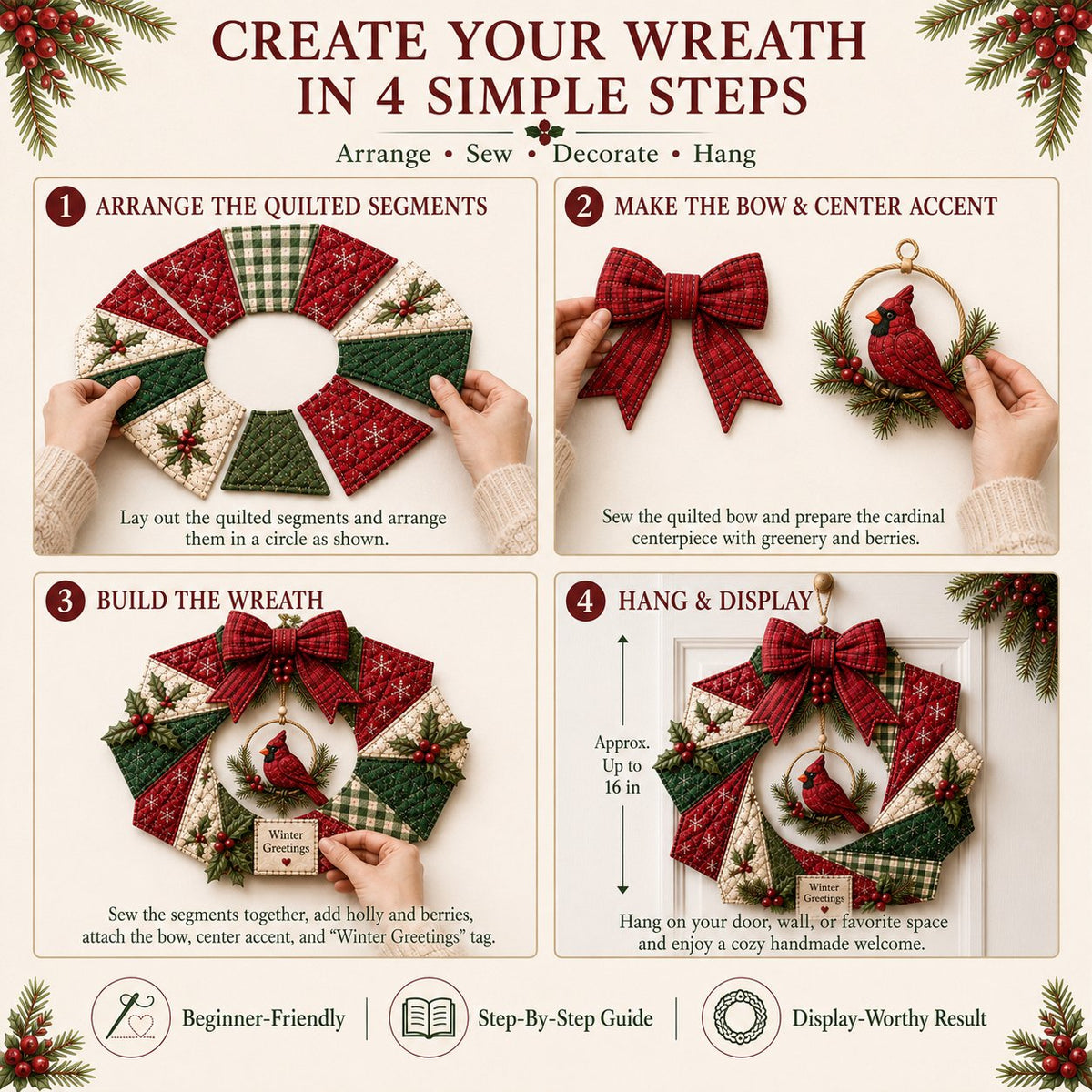 🎄Christmas Fabric Wreath DIY Kit – A Keepsake You’ll Hang with Pride Year After Year