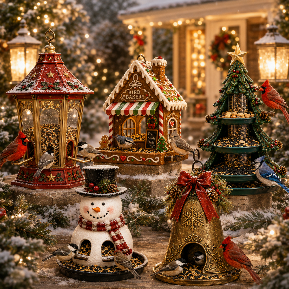 ⛄Christmas Bird Feeder Collection✨ Festive Hanging Garden Feeders for Wild Birds