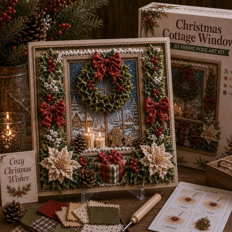 🎄DIY 3D Fabric Poke Art Christmas Keepsake Kit