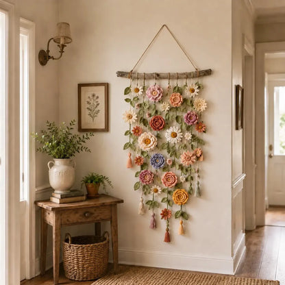🌸HandMade Boho Crochet Flower Wall Hanging Decor(Create Your Flower Wall & Save)