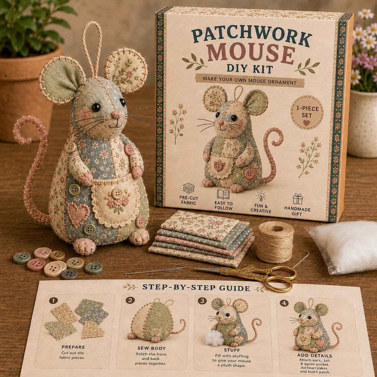 🧵DIY Patchwork Animal Kit – Create Your Own Adorable Animals