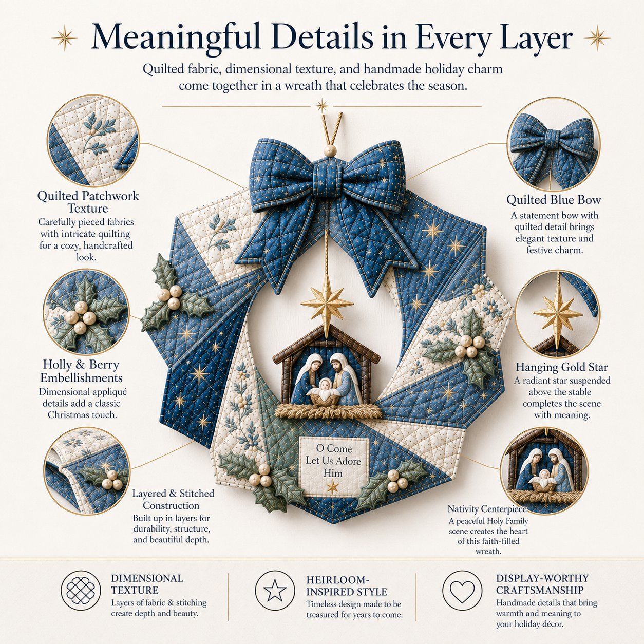 🎄Christmas Fabric Wreath DIY Kit – A Keepsake You’ll Hang with Pride Year After Year