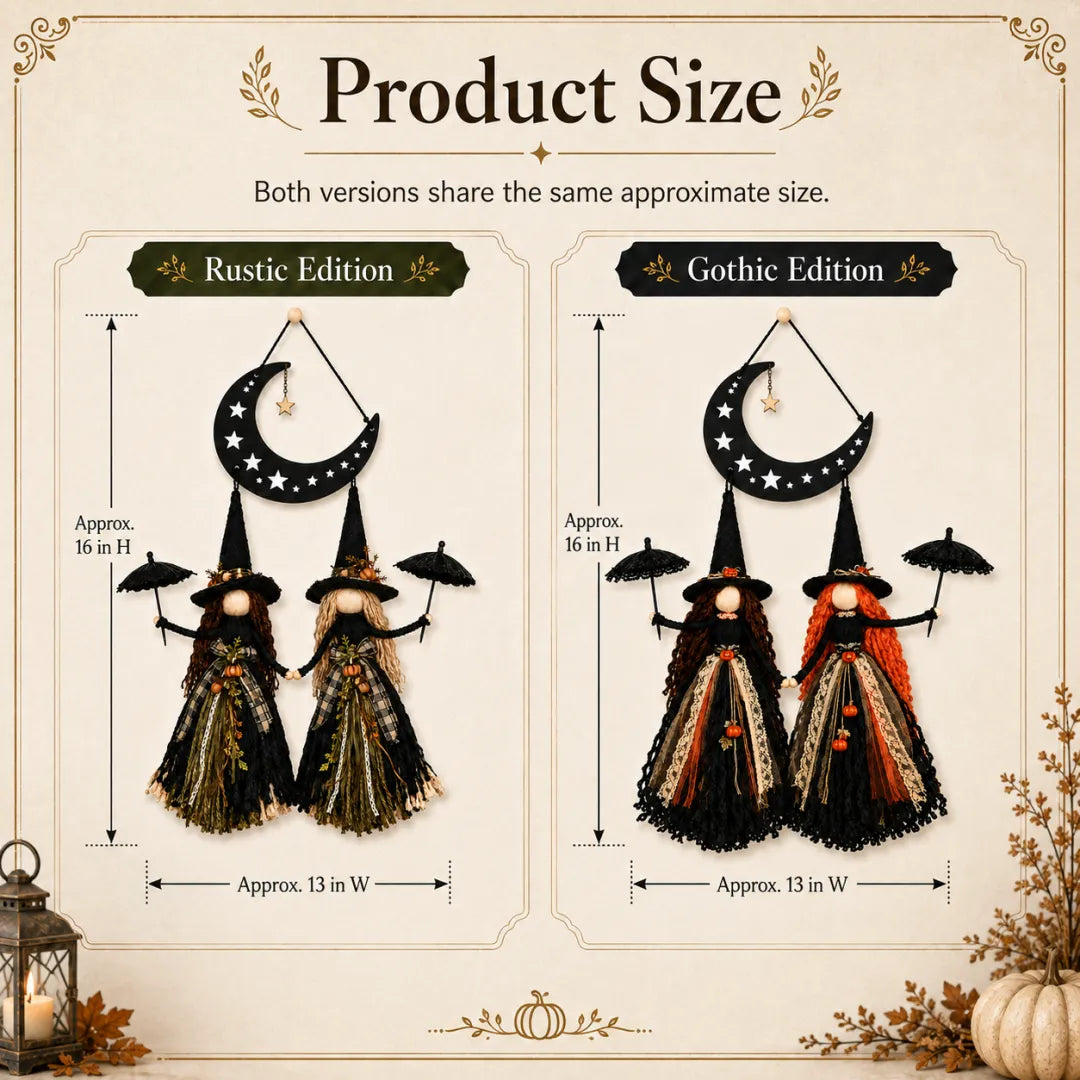 Moonlit Witch Sisters Wall Hanging