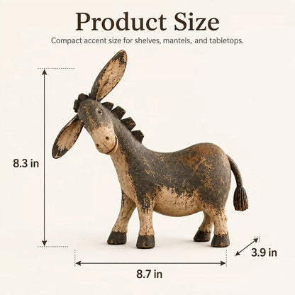 🐴 Rustic Donkey Figurine ✨ Distressed Vintage Resin Farmhouse Tabletop Decor
