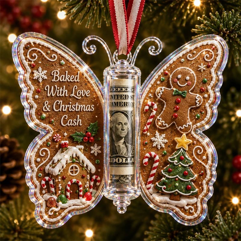 🔥LAST DAY 49% OFF🎄Christmas Cash Gift Butterfly Ornament🦋 – Holiday Money Holder Keepsake💵✨
