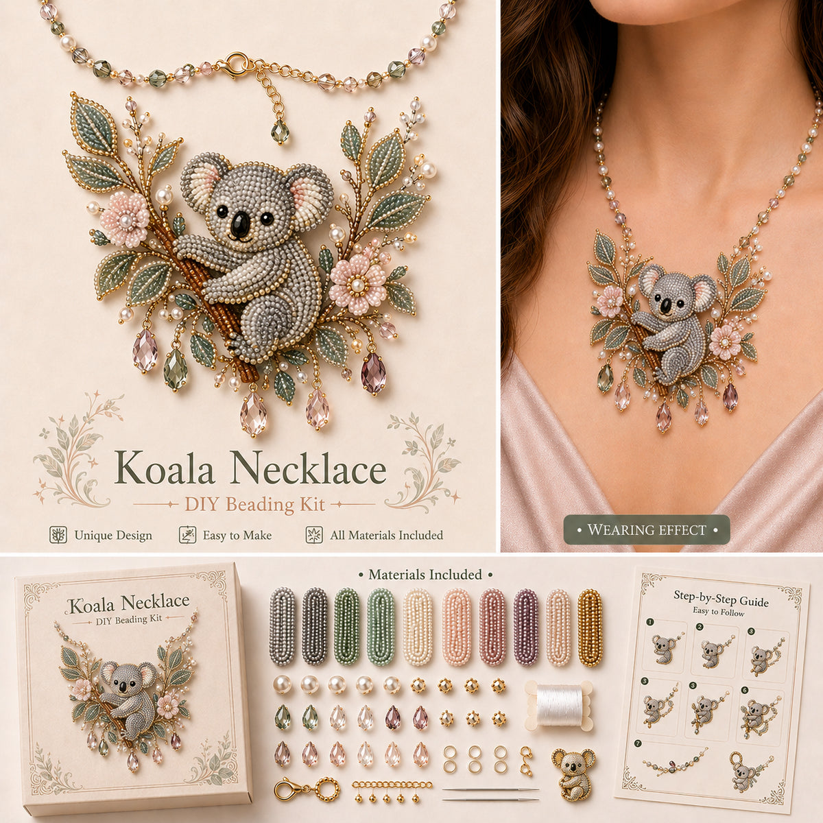 🎁 Wearable Art DIY Beaded Necklace Kit – 12 Statement Designs