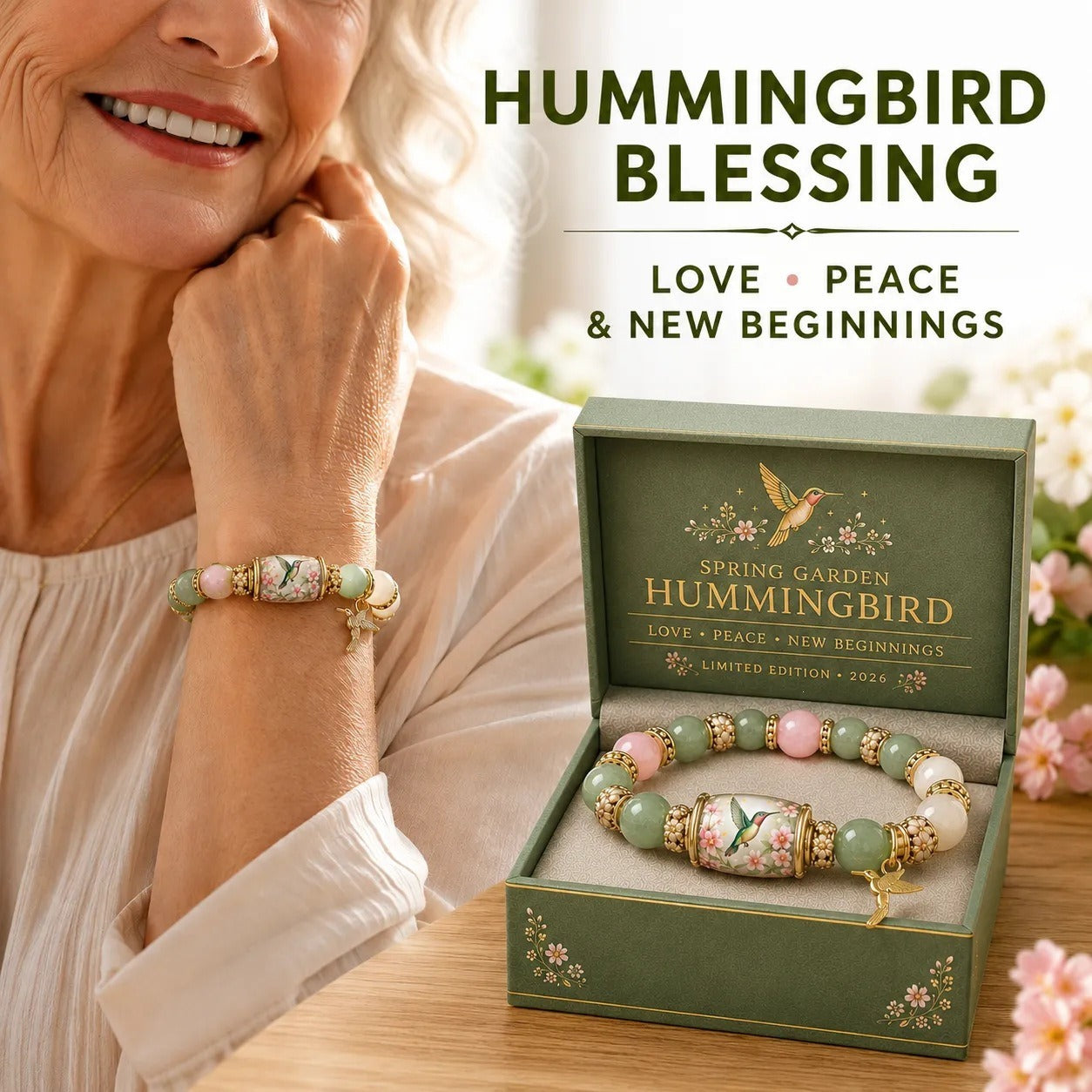 💜Hummingbird Garden Faith Bracelet 🌸