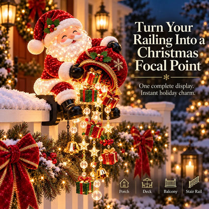 🎅 Santa Magic Gift Cascade Railing Light