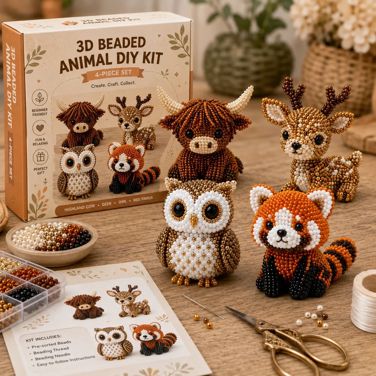 🔥Gift- 🎁✨ Tiny 3D Beaded Animal DIY Kit