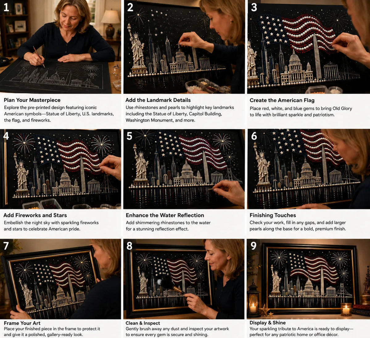 America 250th Anniversary Pearl Art Kit – Stars & Stripes Skyline Limited Edition