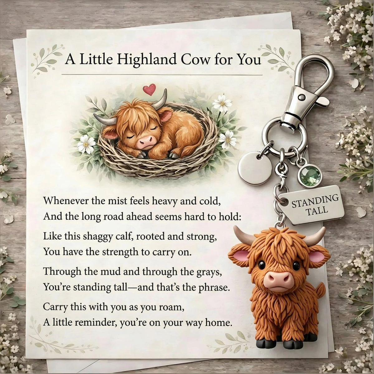 🐮 Highland Cow Keychain – A Daily Reminder of Quiet Strength 💛