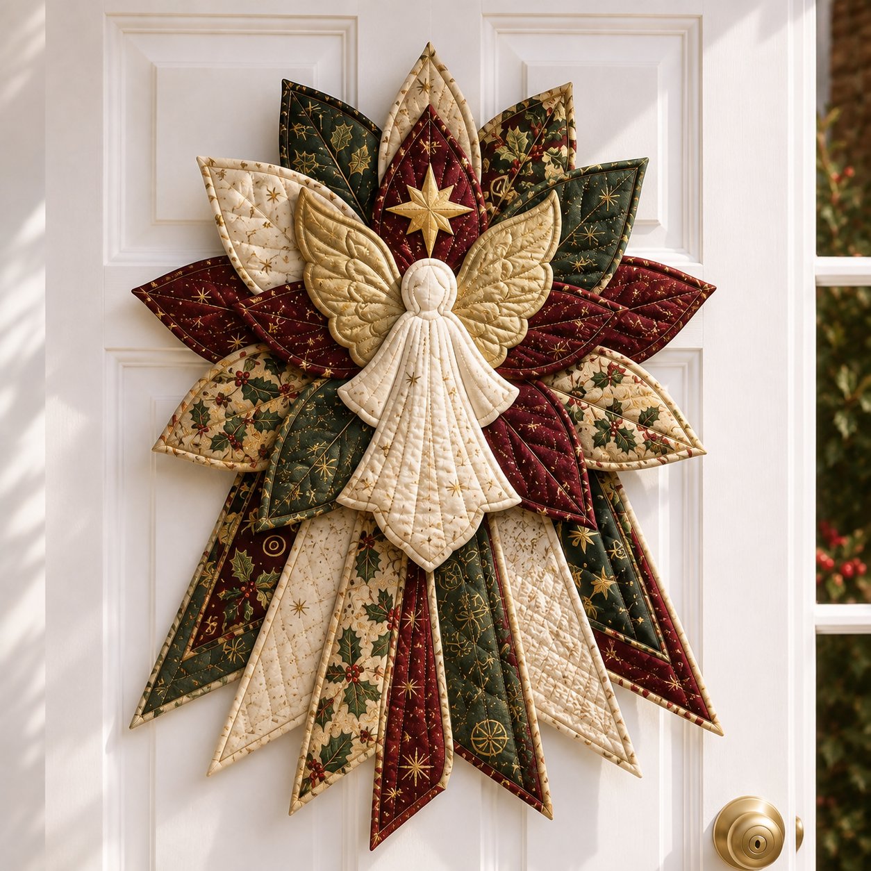 🎉 Holiday Celebration 50% OFF🎄Festive Quilted Christmas Door Hanging DIY Sewing Kit