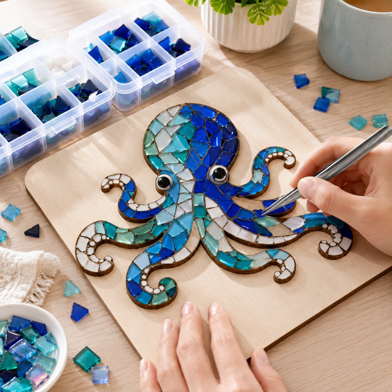 🌊 Octopus Mosaic Kit | Beginner-Friendly DIY Glass Craft with Step-by-Step Instructions