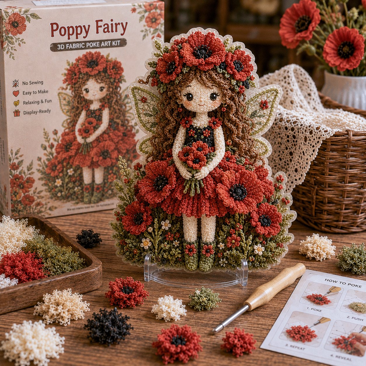 🌸Flower Fairy 3D Fabric Poke Art Kit