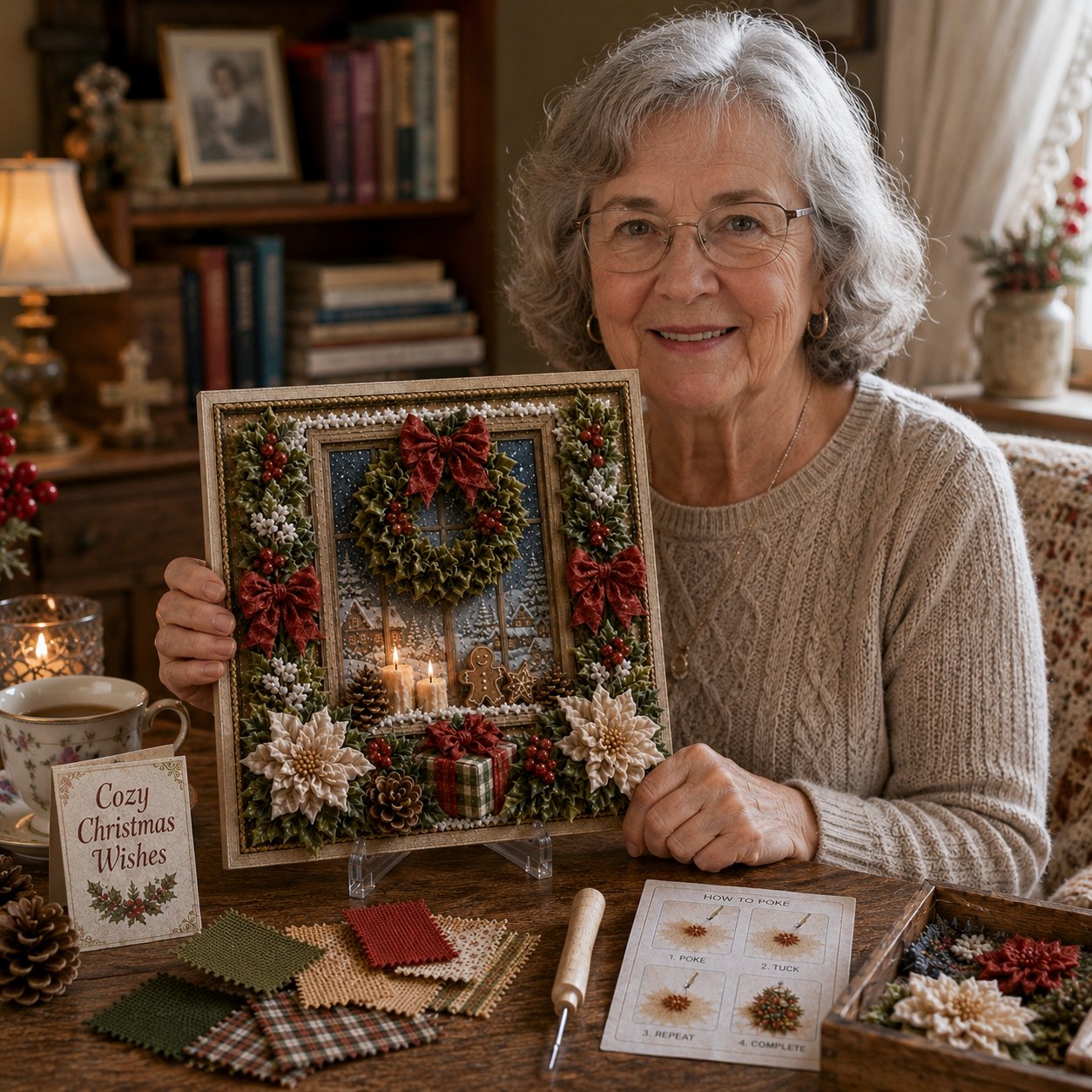 🎄DIY 3D Fabric Poke Art Christmas Keepsake Kit