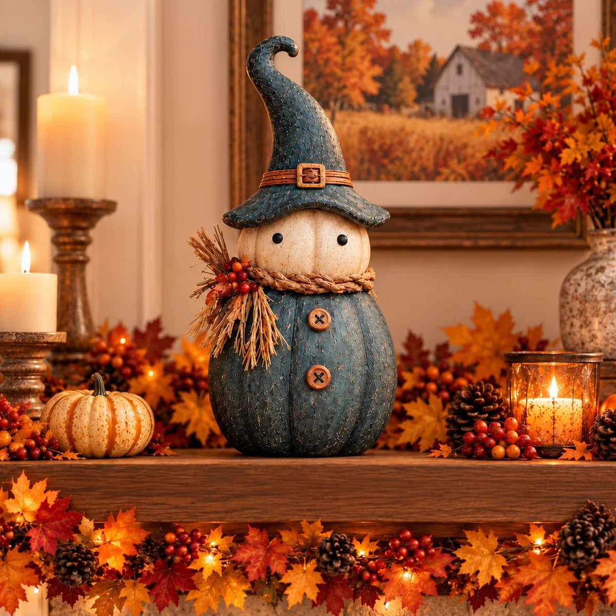 Vintage Pumpkin Witch Figurine Collection