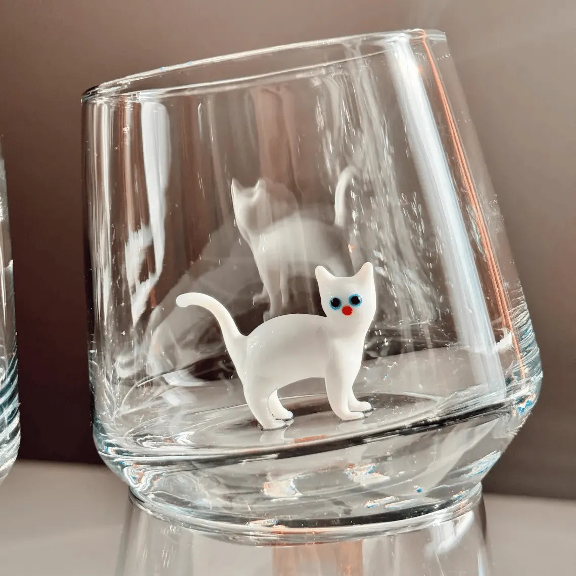 🐱 Handmade Murano Glass Cat Wine Glass