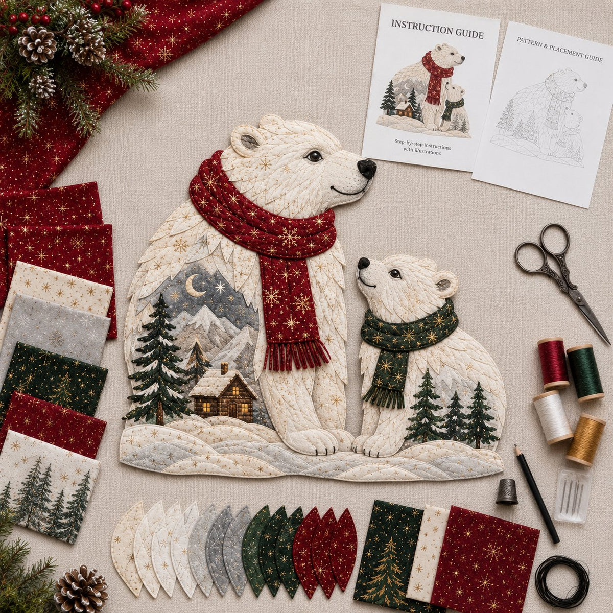 🎄🎅Christmas Woodland Wildlife DIY Patchwork Kit